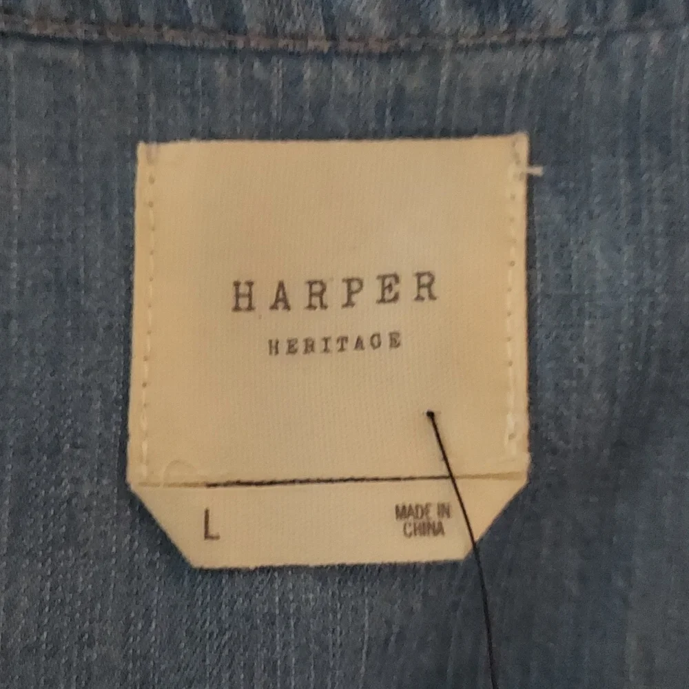 Francesca's Harper Heritage Soft Denim Jumper One Piece Button Shorts outfit M